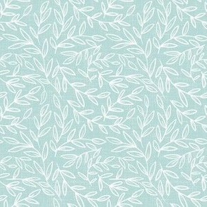 small scale - refined leaves - soft blue