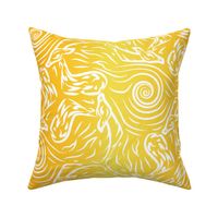 Reindeer Kaleidoscope- Yellow Ombre White- Large Scale