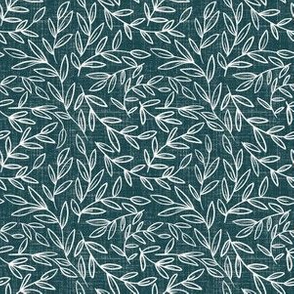 small scale - refined leaves - deep teal