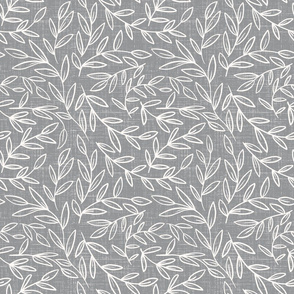 Large scale - refined leaves -ultimate gray