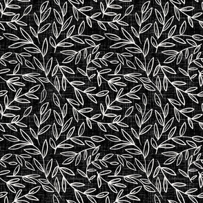 large scale - refined leaves - black and white