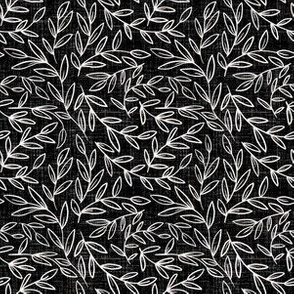 small scale - refined leaves - black and white