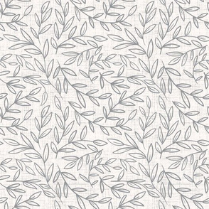 medium scale - refined leaves -  ultimate gray - inverse