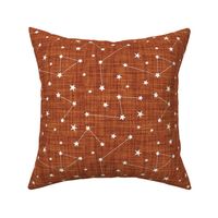 constellations in burnt orange linen