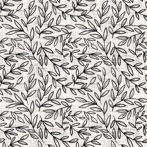 small scale - refined leaves - black and white - inverse