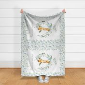 54” x 36” Giraffe Blanket Panel, MINKY size panel, Wild Animal Bedding, Bible Verse Blanket, FABRIC REQUIRED IS 54” or WIDER