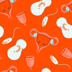 menstruation uterus orange