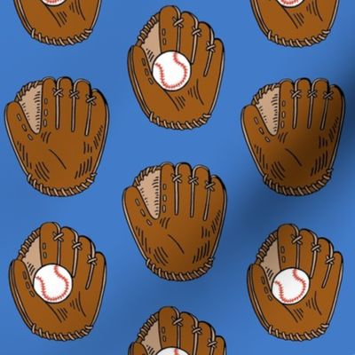 baseball gloves - bright blue