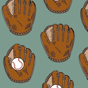 baseball gloves - sage green