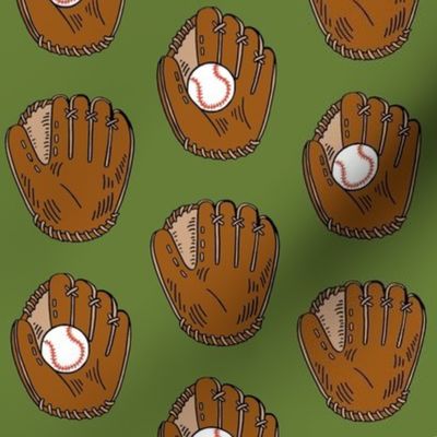 baseball gloves - leaf green