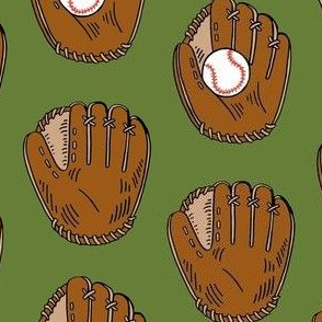 baseball gloves - leaf green