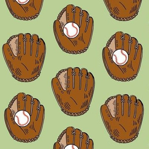 baseball gloves - pale green