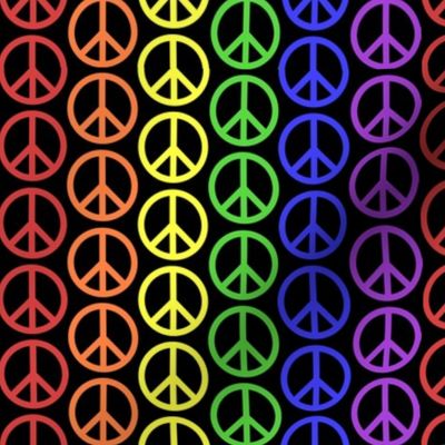 Rainbow Peace Symbols on Black
