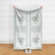 54” x 36” Elephant TWO Blanket Panels, MINKY size panel, Wild Animal Bedding, Bible Verse Blanket, FABRIC MUST be 54” or WIDER, Two 24”x36” panels per yard