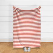 Large Coral Awning Stripe Pattern Horizontal in White