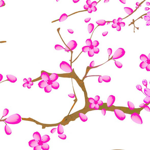 Cherry blossom, Sakura tree,pink and white pattern