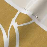 Magnolia Garden Floral - Textured Goldenrod Yellow White Outline Jumbo