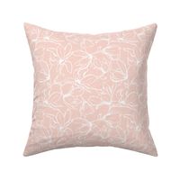 Magnolia Garden Floral - Textured Blush Pink White Outline Regular