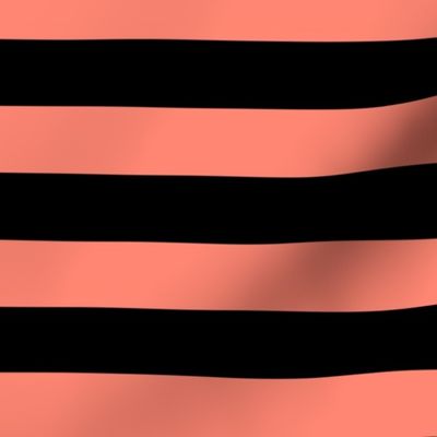 Large Coral Awning Stripe Pattern Horizontal in Black