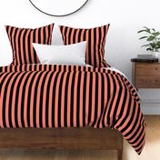 Large Coral Awning Stripe Pattern Vertical in Black