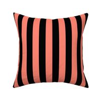 Large Coral Awning Stripe Pattern Vertical in Black