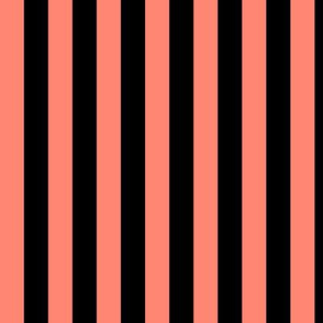 Coral Awning Stripe Pattern Vertical in Black