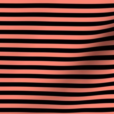 Coral Bengal Stripe Pattern Horizontal in Black