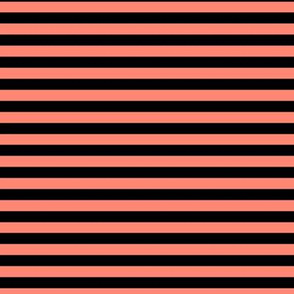 Coral Bengal Stripe Pattern Horizontal in Black