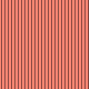 Small Coral Pin Stripe Pattern Vertical in Black
