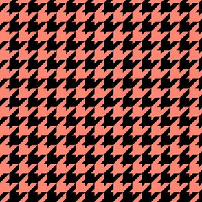 Houndstooth Pattern - Coral and Black