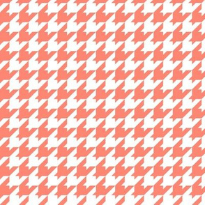 Houndstooth Pattern - Coral and White