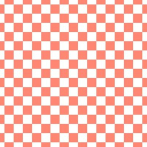 Checker Pattern - Coral and White