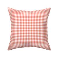 Small Gingham Pattern - Coral and White