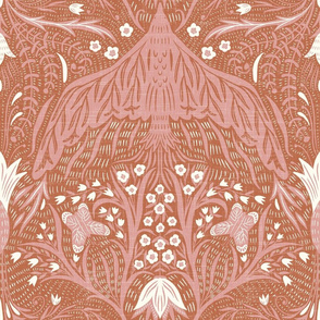 large scale - New heights - multidirectional Damask - earthy pinks