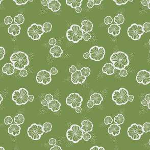 Fifties Flowers Green white