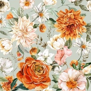 Sedona Vintage Garden Florals / Seafoam