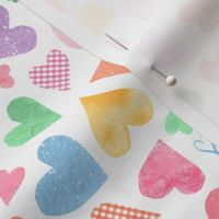 Watercolor Collage Hearts - Candy Multicolor