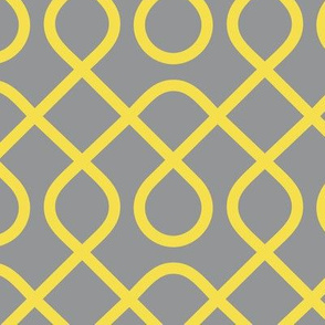 Yellow Gray Swirl Geometric