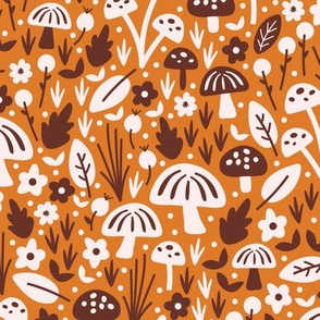 Mushroom Field Orange | Large Scale