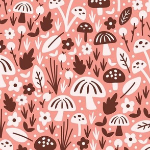 Mushroom Field Pink | Large Scale