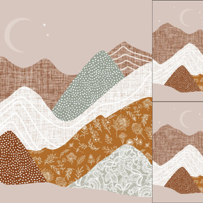 1 blanket + 2 loveys: layered mountain // spice no. 2, sugar sand, otter lace, tess rust