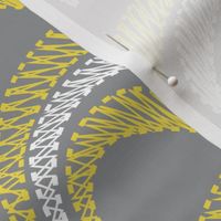Chikankari Rainbow Embroidery- Bakhiya Shadow Work- Ultimate Gray Illuminating Yellow White- Large Scale