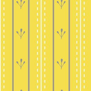 Chikankari Embroidery Stripes- Tepchi and Murri Stitch- Illuminating Yellow Ultimate Gray White- Large Scale 