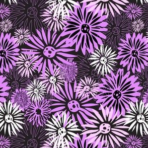 Spring night flowers in purple