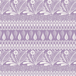 Leaves and Floral Abstract Purple