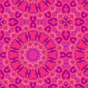 6" sunflowers mandala tiles hot pink fuchsia flwrht