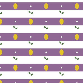 Polka Lemons (White with purple stripes)
