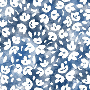  Abstract flowers background - Blue Denim watercolor