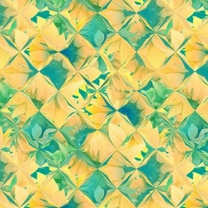 diamond glass tiles turquoise yellow flwrht