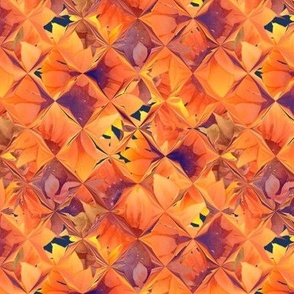 diamond glass tiles orange coral flwrht
